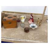 Wood jewelry box swan pitcher Lady Christine dish hand