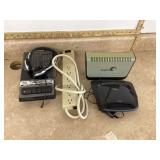Vintage Panasonic tape recorder power strip Cisco router and additional electronics for