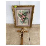 Religious floral artwork display