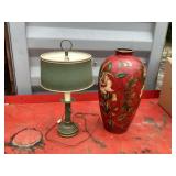 Big ceramic vase lamp table