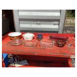 Heat-resistant glass cookware and dishes