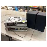 Sony receiver and cassette player paired with Mirage speakers for high-quality audio