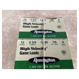 50 rounds Remington 12 gauge 6 shot high velocity game loads