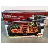 Electric grill and griddle with five sections