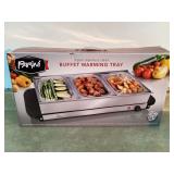 Modern stainless steel electric warming tray
