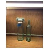 Vintage Italian canister with wine bottle