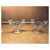 old glass candle holders