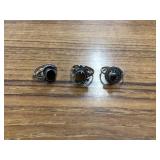 3 STERLING SILVER RINGS - GOLD & SILVER