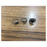 3 STERLING SILVER RINGS - GOLD & SILVER