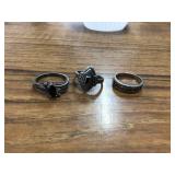 3 STERLING SILVER RINGS - GOLD & SILVER