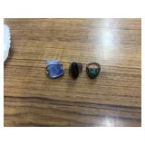 3 STERLING SILVER RINGS - GOLD & SILVER