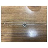 Sterling silver necklace with heart pendant