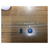 Sterling silver necklace with 2 pendants