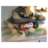 A bag with cleaning tools