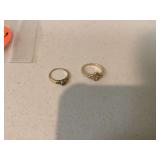 2 14K GOLD RINGS - GOLD & SILVER