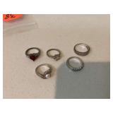 Silver rings made of 925 sterling silver