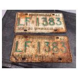 1962 matching plates
