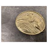 SOLID BRASS GUNMAN BELT BUCKLE