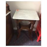 ANTIQUE SIDE TABLE MARBLE TOP