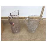2 GLASS WATER PITCHERS - GLASS