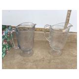 2 GLASS WATER PITCHERS - GLASS