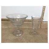 Set of antique glass containers