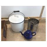 Enamel pot teapot sifter