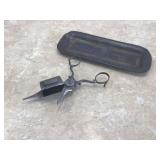 Antique candle snuffer with tray