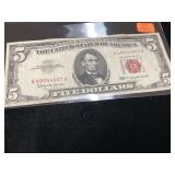 1963 $5 RED NOTE - COINS CURRENCY