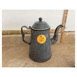 10 gray granite ware coffee pot