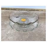 Glass cake plate and bowl