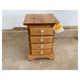 Wood jewelry cabinet with 4 drawers