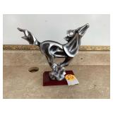 Art Deco horse sculpture by Herco Professionals aluminum finish