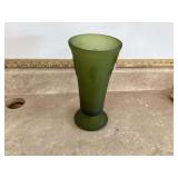 Vintage Indiana Glass frosted vase with grape design 9-3 