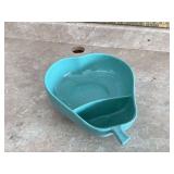 Turquoise speckled pear-shaped chip & dip bowl