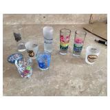 8 DIFFERENT SHOT GLASSES - GLASS