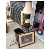 Bird-themed decor lamp table bin