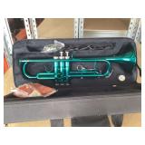 Green trumpet in case