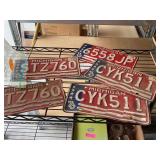 2 vintage Michigan plates 1 single plate