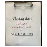 Closing date and time