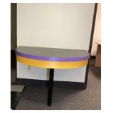 Semi circular wall mountain table. The design