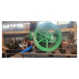 25 HP Superior Hit and Miss motor 48” double fly wheels  on a 3 axle 22ft. trailer w/ ele. breaks