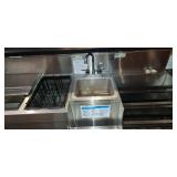 26" Under bar ice bin w/cold plate - 14" SS hand sink  18" SS under bar Bottle rack  - 6
