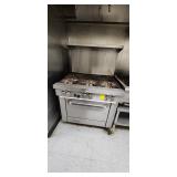 Southbend 6 burner stove with oven (Snorkle) - 37" SS grill cart