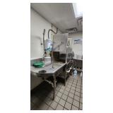 Commmercial pass thru dishwasher Gray side 42", clean 62" L-shape