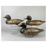 3 Mason Bluebill Duck Decoys