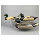 3 Mallard Drake Duck Decoys