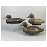 3 Bluebill Hen Duck Decoys