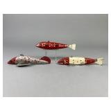3 Vintage Fish Spearing Decoys