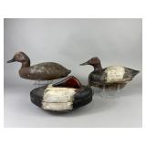 3 Michigan Canvasback Duck Decoys